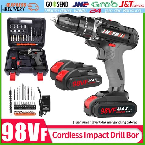 Jual Bor Listrik Bor Tanpa Kabel V Set Lengkap Mata Bor Cordless