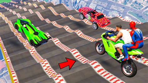 Spider Man Aur Franklin Motorcycles Aur Car Ka Mega Ramp Race Challenge