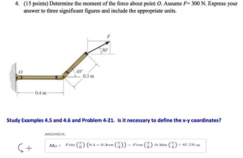 Solved Determine The Moment Of The Force About Point O Chegg