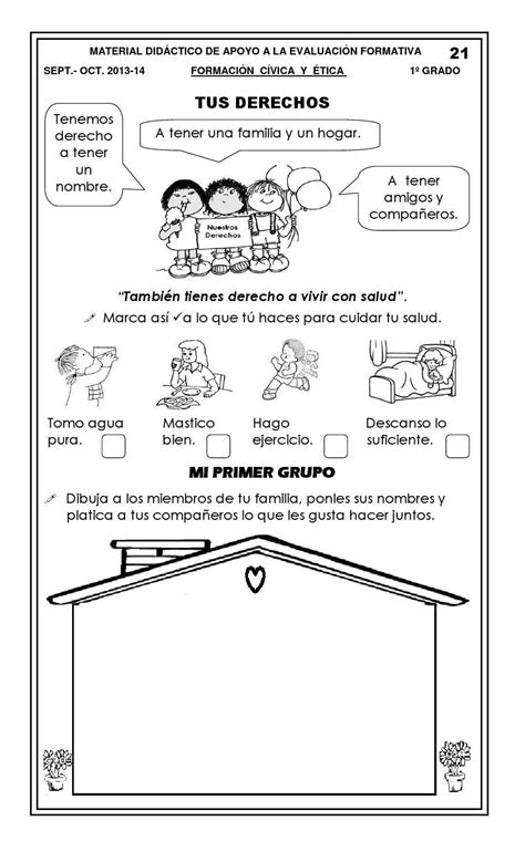 Lectura Sobre La Familia Para Niños De Primer Grado Actividad del Niño