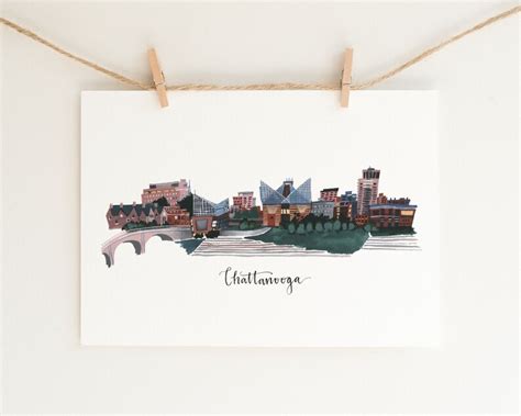 Chattanooga Tennessee Skyline // Fine Art Giclee Print | Etsy