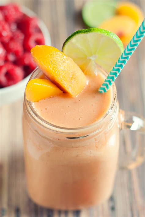 Easy Peach Raspberry Smoothie • A Simple Pantry