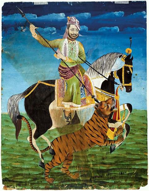 H H Maharaja Sawaai Ram Singh Maharaja Of Jaipur Hunting Tiger On