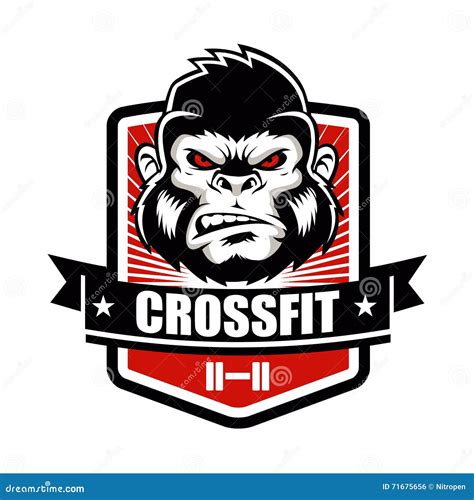 Gorilla Fitness Gym And Sport Club Logo Emblem Design Stock Vector