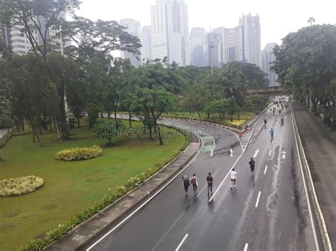 Jakarta S Car Free Day After The Rain Stock Image Image Of Building