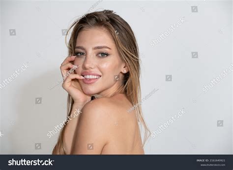 Beautiful Smiling Woman Naked Shoulder Isolated Stock Photo Shutterstock