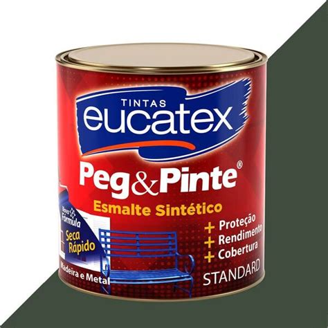 Tinta Esmalte Sintetico Eucatex 900ml Cinza Escuro Brilhante Peg Pinte