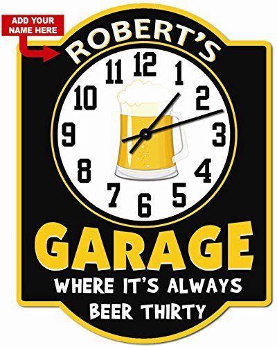 Redeye Laserworks Personalized Beer Thirty Garage Clock Sign From