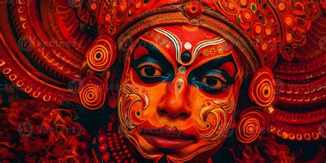 Theyyam Face Traditional makeup, Art From Kerala, India. Wallpapers ...