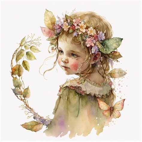 Premium Photo Watercolor Fairy Illustration Isolated On White Background