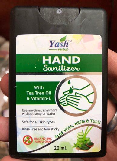 Yash Herbal Pocket Sanitizer Spray Bottle 20 Ml At Rs 50 In New Delhi