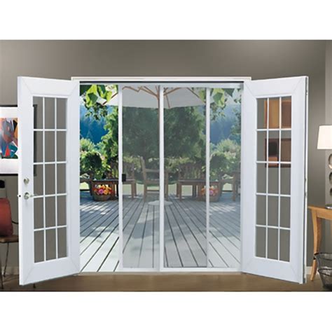 Jeld Wen 72 In X 80 In White Aluminum Sliding French Door Screen Door In The Screen Doors