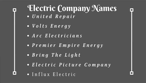 600 Best Electric Company Names Ideas For You Namesarc