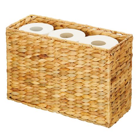 Mdesign Rice Woven Hyacinth Bathroom Toilet Tank Storage Basket