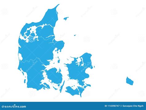 Map of Denmark. High Detailed Vector Map - Denmark Stock Vector ...