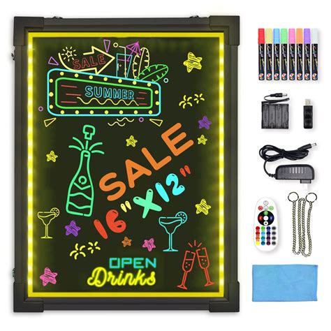 Buy Hosim Led Message Writing Board 16x 12 Illuminated Erasable Neon