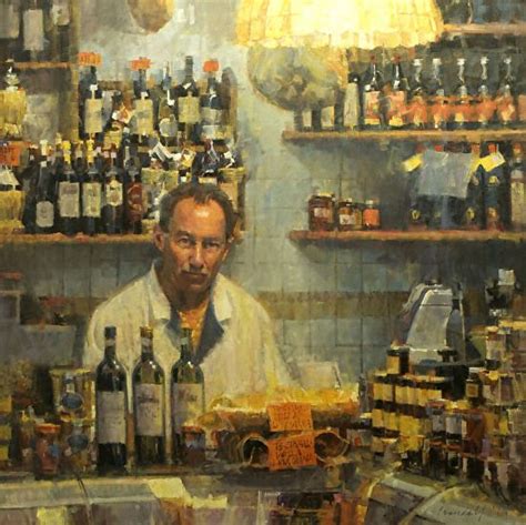 James Crandall Signor Isola At The Deli Oil Painting Entry