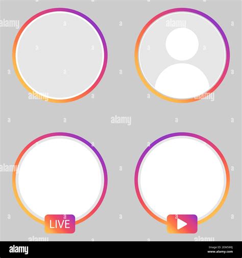 Set of vector instagram stories icon. Social media avatar frames. Mockup frames logo, web, ui ...