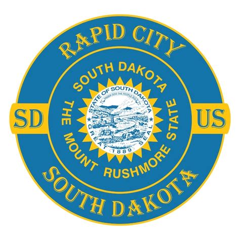 Premium Vector | Rapid city south dakota flag usa travel souvenir seal ...