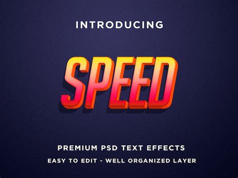 Modèles Deffets De Texte 3d Orange Rapides PSD Premium