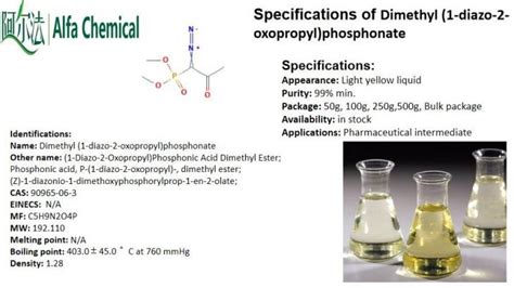 China Dimethyl 1 Diazo 2 Oxopropyl Phosphonate CAS NO 90965 06 3