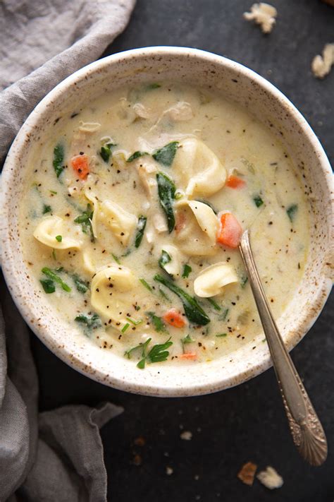 Creamy Chicken Tortellini Soup Recipe Little Spice Jar