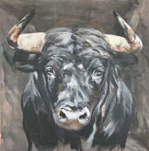 Toro Black And White Von Anjuta Schneider 2021 Malerei Acryl Auf