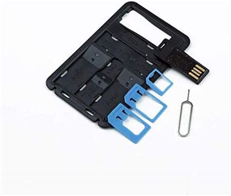 All In One Credit Card Size Slim SIM Adapter Kit With TF Card Reader