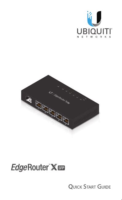 User Manual Ubiquiti Networks Edgerouter X Sfp English Pages