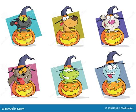 Cartoon Halloween Characters Set Stock Photos - Image: 15552753