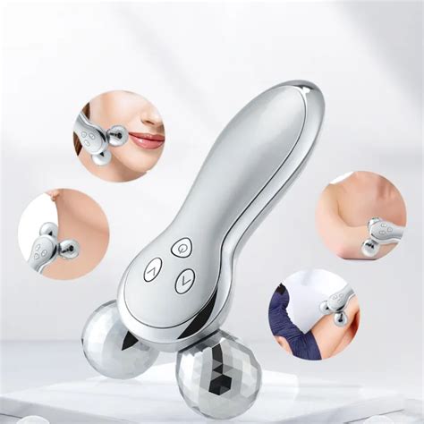 Romyse Microcurrent Face Body Roller Massager Ems Vibrating V Face