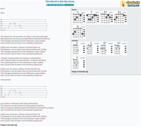 Hợp âm: This World Is Not My Home - cảm âm, tab guitar, ukulele - lời ...