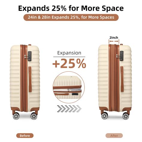 Larvender Luggage Sets 4 Piece Expandableonly 24and28 Abs Suitcase