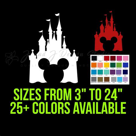 Mickey Mouse Disney Castle Vinyl Decal Custom Size Sports Stickers Usa