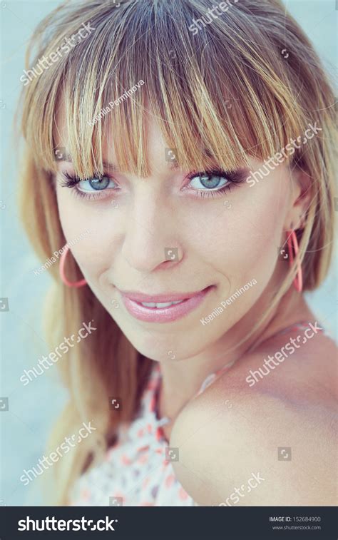 Portrait Sexy Blonde Blue Eyes Outdoors Stock Photo Shutterstock