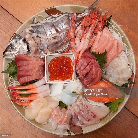 Japanese Sashimi Plate For Temaki Handroll Sushi High Res Stock Photo