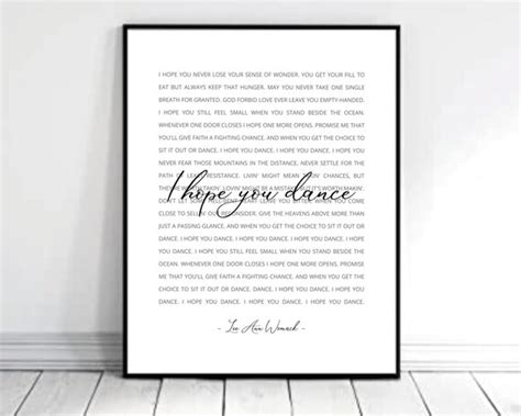 I Hope You Dance Hope You Dance Lee Ann Womack Song Lyrics Etsy