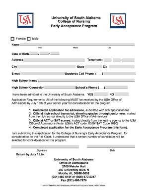 Fillable Online Southalabama Application For RA PA 1996 1997 RA