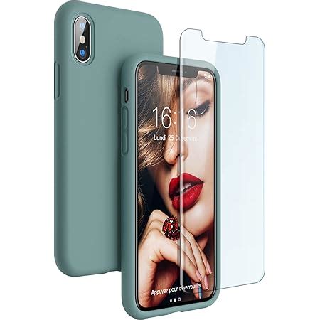 Domaver Coque Iphone X Xs Silicone Liquide Antichoc Iphone Xs Case