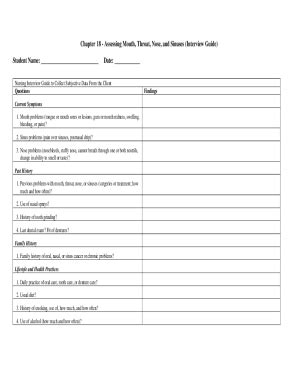 Fillable Online Chapter Assessing Mouth Throat Nose And Sinuses