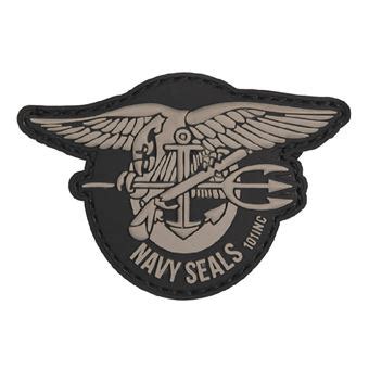 Patch écusson pvc 3d scratch Navy Seals gris et noir Pins et badges