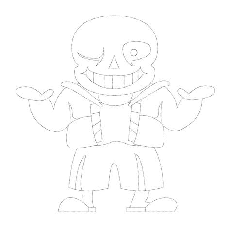 Sans The Skeleton Coloring Page And Tracing Page Drawing Gallery