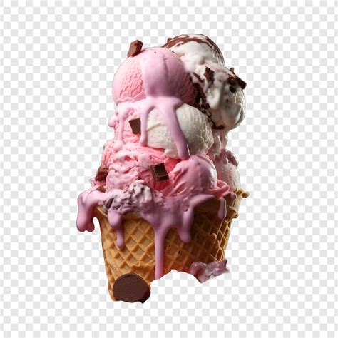 Premium Psd Neapolitan Ice Cream Isolated On Transparent Background