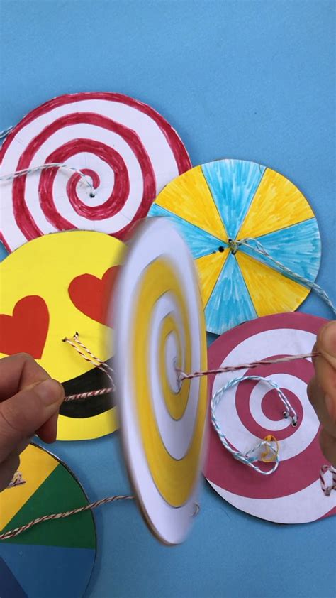 Diy Paper Spinner Toys Red Ted Art Kids Crafts Video Video