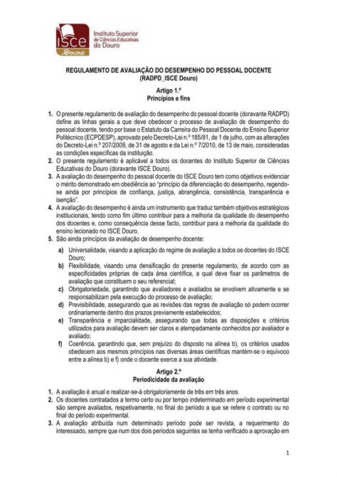 Pdf Sistema De Avalia O De Desempenho Docente Dos Docentes E