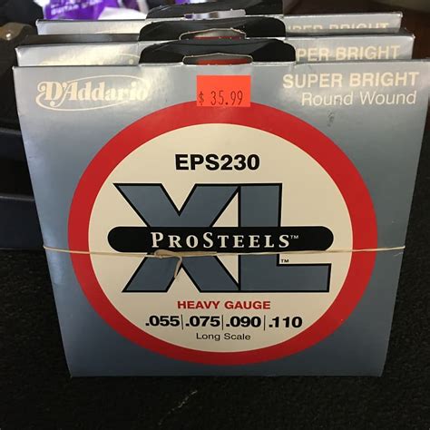 D Addario EPS230 ProSteels Long Scale 3 Packs Reverb