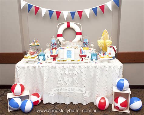 Aussie Beach Themed Summer Christmas Party - A&K Lolly Buffet