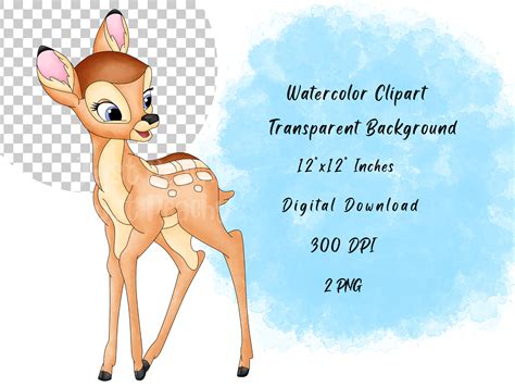 Faline Von Bambi Hand Gezeichnet Aquarell Clipart Set Niedliche