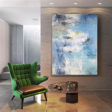 Large Abstract Painting Light Blue Abstract Painting - Etsy