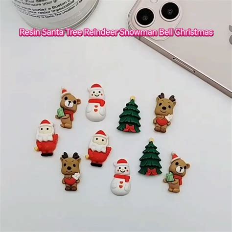 New Cartoon Flat Back Diy Decoration Accessories Resin Santa Tree